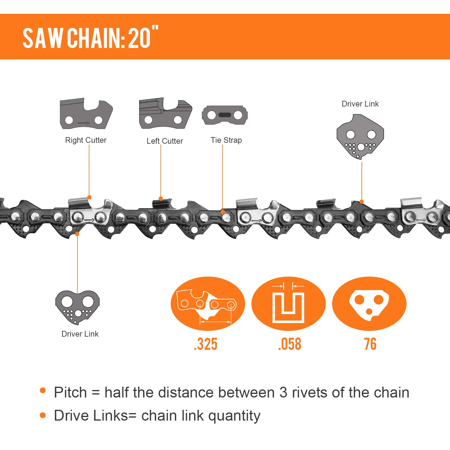 Amazon.com: SALEM MASTER 20 Inch Chainsaw Chains - .058